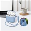 Generic Compatibile con custodia AirPods di 4 generazione [2024], cuffie in morbido silicone con portachiavi, cinghia da polso, copertura protettiva completa per auricolari per AirPods di quarta generazione
