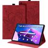 Auslbin Custodia per Lenovo Tab M10 Plus 3rd Gen 10.6 Pollici 2022 Cover e Tasca Libro e Motivo a Farfalla di Multi-Angoli Compatibile con per M10 Plus 3a Generazione,Rosso