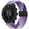 GIOPUEY Cinturini Magnetica Compatibile con Suunto Core 2, Cinturino in Morbido Nylon Intrecciato [Unisex] [Traspirante] - Purple/White