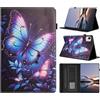 Generico DayQiQiPu Custodia per Honor Pad X9a/ Pad X9 Pro (11,5 Pollici) in pelle PU Caso a Portafoglio Cover Ribaltabile Motivo Farfalla blu Guscio con Supporto e Auto Wake/Sleep, 04