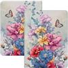 Generico DayQiQiPu Cover per Samsung Galaxy Tab S11 SM-X730/X736 (11 Pollici) Ultrasottile Caso Motivi a Farfalla Floreale Serie in pelle PU con Supporto Flip Custodia con Auto Sveglia/Sonno, 02