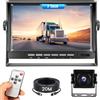 Realdio Kit Retrocamera, Monitor LCD 7 Pollici, Cavo 15 m, IP69 | Visione Notturna, Grandangolo, Segnale Cablato Stabile e 12-24V per Camper, Camion, Bus, Furgone, Caravan e Rimorchio