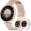 fitonyo Smartwatch Donna Chiamate Bluetooth,3 Cinturini,1.27 3D Curvo Schermo Orologio Donna Smartwatch,HR/Passi/Calorie/Pressione/Sonno Monitor,120 Sportiva IP68 per Android & iOS,Rosa oro