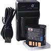 DSTE BN-VF707U - Batteria agli ioni di litio (2 pezzi) e caricatore micro USB, compatibile con JVC GR-D350 GR-D351 GR-D360 GR-D370 GR-D371 GR-D375 GR-D570 GR-D640 GR-D645 come fotocamera JVC BN-VF707