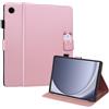 Mldjomid Custodia Protettiva Compatibile con Samsung Galaxy Tab A11 2025 SM-X133/X135/Galaxy Tab A9 SM-X110/X115 8.7 2023 Flip Pelle PU Tablet Case Cover con Supporto e Slot per Scheda, Rosa