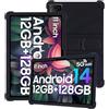 Generic Custodia in silicone per tablet DOOGEE T40 da 11 pollici con copertura completa, antiurto, antigraffio, supporto regolabile e cover in morbido silicone, nero