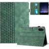 Generico DayQiQiPu Cover per Honor Pad X9 (ELN-W09, ELN-L09) /X8 Pro 11,5 Pollici Custodia Motivo a Cubi 3D in pelle PU Con e Auto Wake/Sleep Smart Cover Flip Supporto Guscio Protettiva, Verde
