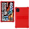 AKNICI Custodia Silicone per DOOGEE TAB G6 / KINGRID T90 Tablet 11 Pollici, Protettiva Cover con Supporto Integrato per DOOGEE TAB G6 / KINGRID T90 Tablet 11 Pollici, Rosso