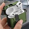 Generic Custodia protettiva antiurto compatibile per AirPods, chiusura magnetica con portachiavi, supporta la ricarica wireless, custodia da viaggio durevole per uomini e donne (verde militare/AirPods 4)