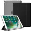 FINTIE Custodia per iPad Air 3a Gen 10.5 (2019) / iPad Pro 10.5 (2017) | con Portapenne - Ultra Sottile Leggero Semi-Trasparente Back Cover Protettiva con Auto Sveglia/Sonno, Nero