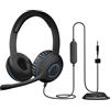 Cyber Acoustics - Cuffie stereo da 3,5 mm con microfono unidirezionale a cancellazione del rumore (AC-5002)