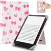 MoKo Custodia per 6,8,7 eReader Tablets, Fiocco con Ciliegie | Accessori eReader per 6,8, 7 Pouces Kobo/Ocean, Custodia Leggera Folio ,Cinghia da Mano, Support