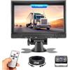 Realdio Kit Retrocamera 1080P AHD, Monitor IPS 7 Pollici, IP69 | Schermo 1024 x 600, Visione Notturna, Parasole, Cavo Stabile da 15 m e 12-24V per Camper, Camion, SUV e Furgone