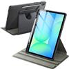 JETech Custodia Girevole per Samsung Galaxy Tab S10 FE Plus 13,1, Grigio | Cover Supporto Rotante 360°, Retro Trasparente, Auto Svegliati/Sonno, S Pen Holder