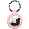 Inesore Case for Apple AirTag 1/2, Waterproof Holder 1 Pack | Carbon Fibre Look for AirTag Key Fob, Scratch-Resistant Mount for Pet Collars, Luggage Tags and Key Rings, Pink