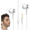 Generic Cuffie auricolari con cavo e microfono, jack da 3,5 mm, ad alta fedeltà, per produzione musicale, giochi, allenamento, aereo, viaggi, scuola