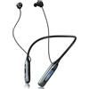 Caijin Cuffie Bluetooth sportive con cavo e archetto da collo, cuffie Bluetooth in-ear con cancellazione del rumore ENC, impermeabilità IPX6 e bassa latenza per fitness/ciclismo/ufficio (nero)