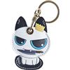 Dingfeiyu Pelle Cover Compreso Portachiavi per Apple Airtag, GPS Localizzatore Custodia per Bambini, Anziani, Animali Domestici, Zaino, Bicicletta, Valigia (gatto bianco)