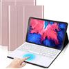 QYiiD QYiD Custodia con Tastiera per Lenovo Tab M10 HD (2nd Gen) Tablet TB-X306 2020 10.1, Sottile Pelle PU Custodia Case con Magnetically Wireless Tastiera per 10.1 Lenovo Tab M10 HD (2nd Gen), Rosegold