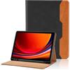 Oduio Custodia per Samsung Galaxy Tab S9 Plus / S9+ 12,4'' 2023 Pelle PU Flip Tablet Case, Funzione Supporto Pieghevole Cover Protettiva con Tasca, Auto Sveglia/Sonno per Galaxy Tab S9 Plus - Nero