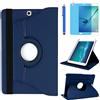 R.SHENGTE Custodia per Samsung Galaxy Tab S2 9.7 2015 (SM-T810 SM-T813 SM-T815 SM-T817 SM-T819) - Rotazione di 360 Custodia Inteligente per supporto,Con Penna Stilo,Pellicola Per Schermo (Deep Blue)
