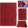 Rosbtib Custodia per Xiaomi Redmi Pad SE 8.7 pollici 4G 2024 con supporto con slot per schede, custodia in ecopelle con motivo a trama esagonale per Redmi Pad SE 8.7, Rosso