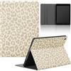 Stradvnaly Tablet Cover per Lenovo Tab M10 Plus 3e Génération 10,6 2022,Cartoon Modello Aesthetics Custodia Stand Multi-Angoli Antiurto PU Flip Cover Bumper Silicone Case,Stampa Leopardata Beige