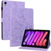 Rosbtib Custodia Cover per iPad mini 7 2024 (A17 Pro) 7 generazione/iPad mini 6 2021 8.3 pollici, Slim Fit Folio Pieghevole Cover Protettiva con Slot per schede Chiusura Magnetica, Gigli porpora