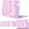 FFBOFFC Custodia per MacBook Pro 13'' A1502 & A1425, Farfalla viola tenue | 2015-2012, Case Rigido Leggero e Sottile con Copertina per Tastiera, Resistente ai Graffi, Pacchetto di Accessori 2-in-1