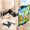 Generic Supporto per tablet per auto, 3 in 1, supporto per poggiatesta regolabile, girevole a 360°, per sedile posteriore, adatto per dispositivi da 14 a 26 cm, iPad, interruttore, fuoco, viaggi e