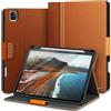 KingBlanc Custodia per iPad Pro 12.9 (6a/5a/4a/3a Generazione, 2022/2021/2020/2018) con Portapenne, Ecopelle, [Sveglia/Sonno Automatico + Supporto Ricarica Apple Pencil2 + Angoli Multipli], Marrone