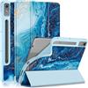 Yiernuo Custodia per Lenovo Tab P12 12.7 Pollici 2023 TB371FC Tablet,Folio-Cover con Funzione Supporto e Auto Sveglia/Sonno,Mare blu