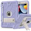 Herize iPad 10.2 9th/8th/7th Gen Cover con portapenne | iPad 10.2 2021/2020/2019 Custodia protettiva per bambini | Custodia resistente antiurto con supporto per iPad 9/8/7 - Viola e bianco