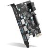 SINEFINE PCI-E x 1 a scheda di espansione USB, USB 3.0 5Gpb (3 x USB A - 2 x USB C - 1 x interno 19 pin headader) - USB PCI Express Card, PCIE scheda madre per PC desktop, supporta Windows Mac OS Linux