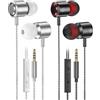 AESIGN 2 Pacco Cuffie In Ear con Filo, Auricolari con Filo e Microfono/Controllo del, Isolamento del Rumore, Alta Qualità del Suono Cuffiette, Auricolari per iPhone, Samsung, Tablet e Dispositivi da 3,5 mm