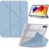 HeeYeal Custodia per Xiaomi Redmi Pad 2 Pro 12,1 Pollici 2025 (Blu) | oer Xiaomi POCO Pad M1 PC Trasparente + Pelle PU con Portapenne Angolazioni Multiple Auto Wake/Sleep Antiurto Case Cover