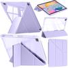 A-BEAUTY Custodia Compatibile con Samsung Galaxy Tab S6 Lite 10.4 Pollici 2024/2022/2020, Cover Trasparente Antiurto, Supporto Trifold 6 in 1 a Forma di Y, Auto Sonno/Veglia, Lilla
