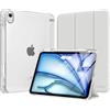 MoKo Cover per iPad Air 11 Pollici (M4/M3/M2) 2026/2025/2024 con Portapenna | Cover per iPad Air 5a/4a Gen 10,9 2022/2020, Custodia iPad Air Trifold Leggera con Retro PC Rigido Traslucido, Grigio Chiaro