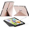 INFILAND Custodia per iPad 6a/5a generazione (2018/2017), iPad Air 2/1 (9,7 pollici), custodia protettiva sottile con magnetico, con portapenne, accensione e spegnimento (Oro Rosa)