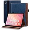 ONETHEFUL - Custodia protettiva per Samsung Galaxy Tab S11 11 pollici 2025 - Cover in pelle PU per tablet con supporto multifunzionale, 2 scomparti per carte e custodia per penna, antiscivolo | Blu