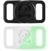 AIYAAIYA Confezione da 2 Supporti per Collare per Cani e Gatti per Apple AirTag: AIYAAIYA Custodia Protettiva in Silicone Impermeabile Anti-Smarrimento Compatibile con Air Tag (Nero + Fluorescente Trasparente)
