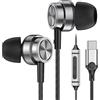 Yatloml Cuffie USB C per Samsung Galaxy S23 Ultra S22 S21 FE S20 A53, auricolari USB C con microfoni tipo c in auricolari cablati compatibili con ipad Pro 2022/2021, Pixel 7/6/5/4, Argento