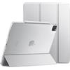 JETech Custodia per iPad Pro 12,9 6ª/5ª Gen (2022/2021), Argento | Cover Retro Traslucido Sottile, Supporto Tri-Pieghevole, Auto Svegliati/Sonno, Protezione Antiurto Leggera