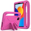 QJONSIU Cover Compatible con Xiaomi Redmi Pad SE 8.7 4G, Antiurto Bambini Cover con Maniglia, Antigraffio Protettiva PC, Funzione Stand-Rosso rosa