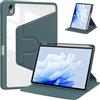 Generico DayQiQiPu Custodia per Huawei MatePad 11,5 S (2025) SLG-W50, SLG-W10 (11,5 Pollici) in Pelle PU Rotazione a 360° Cover Flip Ultrasottile con Supporto per Matita Auto Sveglia/Sonno,Verde Scuro