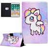 CASAFUNY Custodia per iPad 9.7 2018 6a Generazione/2017 iPad 5a Generazione,iPad Air 2 / iPad Air 1 Custodia Protettiva Magnetica Cover con TPU Copertura, Cavallo arcobaleno
