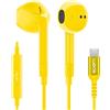LUDOS FEROX Cuffie USB C, Garanzia 5 Anni, Auricolari USB C In-Ear per iPhone 16 15 Pro Max Plus iPad, Cuffie Type C con Microfono per Samsung Galaxy S24 S23 Ultra S22 S21 FE S20 3 4 A53 A54 - Giallo