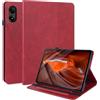 LSPCASA Custodia per Xiaomi Redmi Pad Pro 12.1 Pollici 2024 PU Leather Cover Con Slot Per Carte Stand Folio Protettiva Case Wallet Tablet Cover per Xiaomi Redmi Pad Pro 12.1Rosso