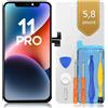 bokman Schermo per iPhone 11 PRO, 5,8 LCD di Ricambio Kit Riparazione | FHD LCD touch, utensili, adesivo e pellicola inclusi, True Tone dopo programmazione, A2160/A2215/A2217