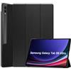 Kepuch Custer Cover per Samsung Galaxy Tab S10 Ultra 14.6 X920 X926B / S9 Ultra X910 X916B X918U / S8 Ultra X900 X906,PU-Pelle Case Custodia - Nero
